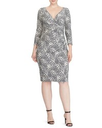 Lauren Ralph Lauren Plus Size Shirred Print Jersey Sheath Dress