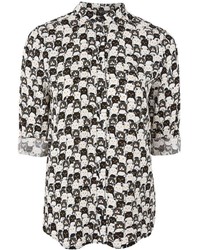 Topshop Cat Print Shirt