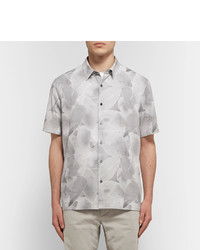 Theory Printed Cotton And Linen Blend Shirt