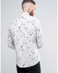 Asos Regular Fit Shirt In Gray Print