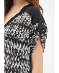 Forever 21 Contemporary Abstract Printed Blouse