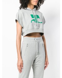 Courreges Courrges Cropped Sl Hoodie