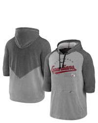 Nike Heathered Charcoalheathered Gray Cleveland Guardians Team Modern Arch 34 Sleeve Pullover Hoodie