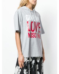 Love Moschino Slogan Print Shirtsleeve Hoodie
