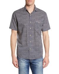 Faherty Coast Batik Short Sleeve Button Up Shirt