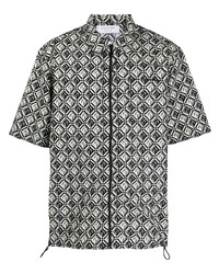 Marine Serre Geometric Print Zip Up Shirt