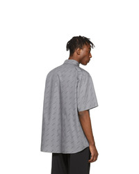 Balenciaga Grey All Over Logo Short Sleeve Shirt
