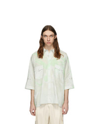 St-Henri Grey And Green Acid Short Sleeve Shirt