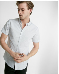 Express Micro Print Short Sleeve Cotton Shirt