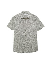 Topman Slim Fit Dot Print Short Sleeve Button Up Shirt
