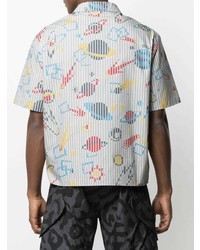 Moschino Space Print Stripe Detail Shirt