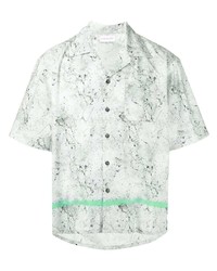 John Elliott Stone Print Short Sleeve Cotton Shirt