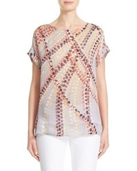 Lafayette 148 New York Lori Dot Print Silk Blouse