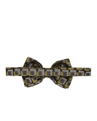Dries Van Noten Black And Yellow Silk Squares Bow Tie