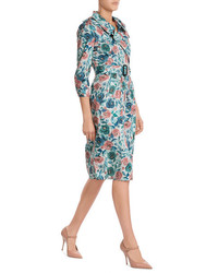 Burberry Printed Cotton Dress With Mulberry Silk