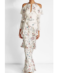Vilshenko Printed Silk Floor Length Dress