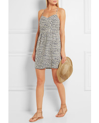 Madewell Sunlight Printed Silk Mini Dress Gray