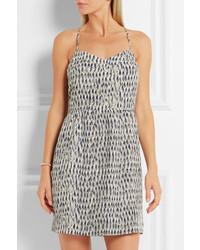 Madewell Sunlight Printed Silk Mini Dress Gray