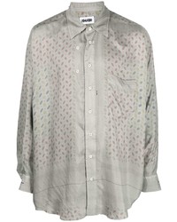 AMIRI gradient-effect jacquard silk shirt - Grey