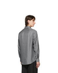 Burberry Grey Silk All Over Tb Print Shirt