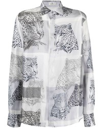 Etro Tiger Print Silk Shirt