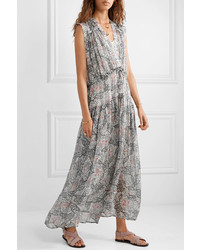 Isabel Marant Eydie Pleated Printed Silk Tte Maxi Dress