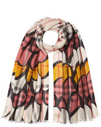 Burberry Print Scarf With Wool And Mulberry Silk