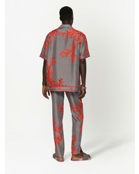Dolce & Gabbana Coral Print Silk Shirt