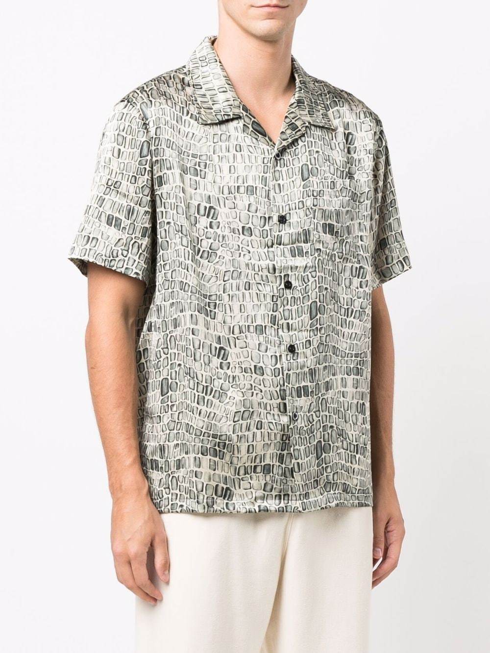 Stussy Crocodile Print Silk Shirt, $284 | farfetch.com | Lookastic