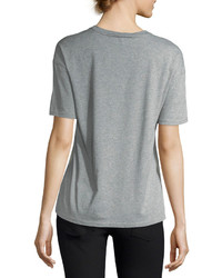 Burberry Short Sleeve Silk Front Beast Print T Shirt