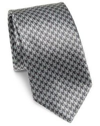 Grey Print Silk Tie