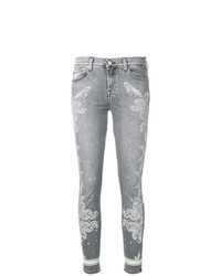 Grey Print Skinny Jeans