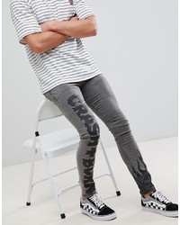 ASOS DESIGN Extreme Super Skinny Jeans In Black With Black