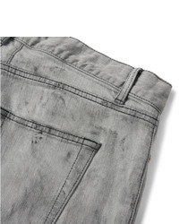 Saint Laurent Skinny Fit Marble Print Stretch Denim Jeans