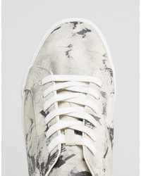 Asos Sneakers With Gray Marble Print