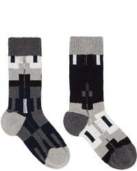 Sacai Black Grey Nordic Socks
