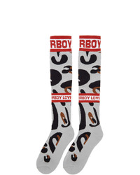 Charles Jeffrey Loverboy Grey And Brown Loverboy Monster Socks