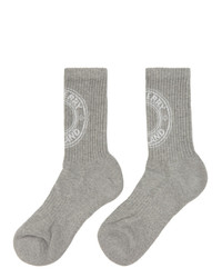 Burberry Grey Intarsia Logo Socks