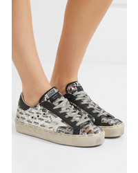 Golden Goose Deluxe Brand Hi Star Distressed Sequined Leather Sneakers