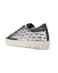 Golden Goose Deluxe Brand Hi Star Distressed Sequined Leather Sneakers