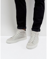 Grey Print Suede Sneakers