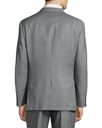 Hickey Freeman Classic Fit Weave Print Suit Charcoal