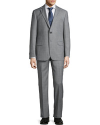 Hickey Freeman Classic Fit Weave Print Suit Charcoal