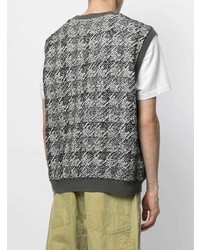 Coohem Check Tweed Wool Knit Vest