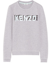 Kenzo Embroidered Cotton Blend Sweatshirt