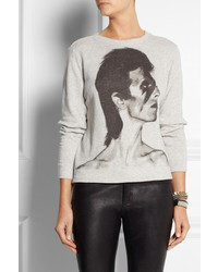 Maje Flash David Bowie Print Cotton Jersey Sweatshirt