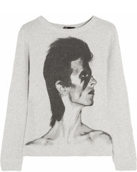 Maje Flash David Bowie Print Cotton Jersey Sweatshirt