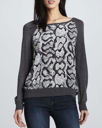 Joie Malena Snake Print Sweater