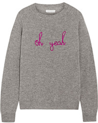 Chinti and Parker Oh Yeah Intarsia Cashmere Sweater Gray