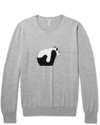 Loewe Panda Intarsia Mlange Wool Sweater
